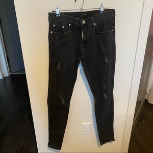 Represent black denim jeans